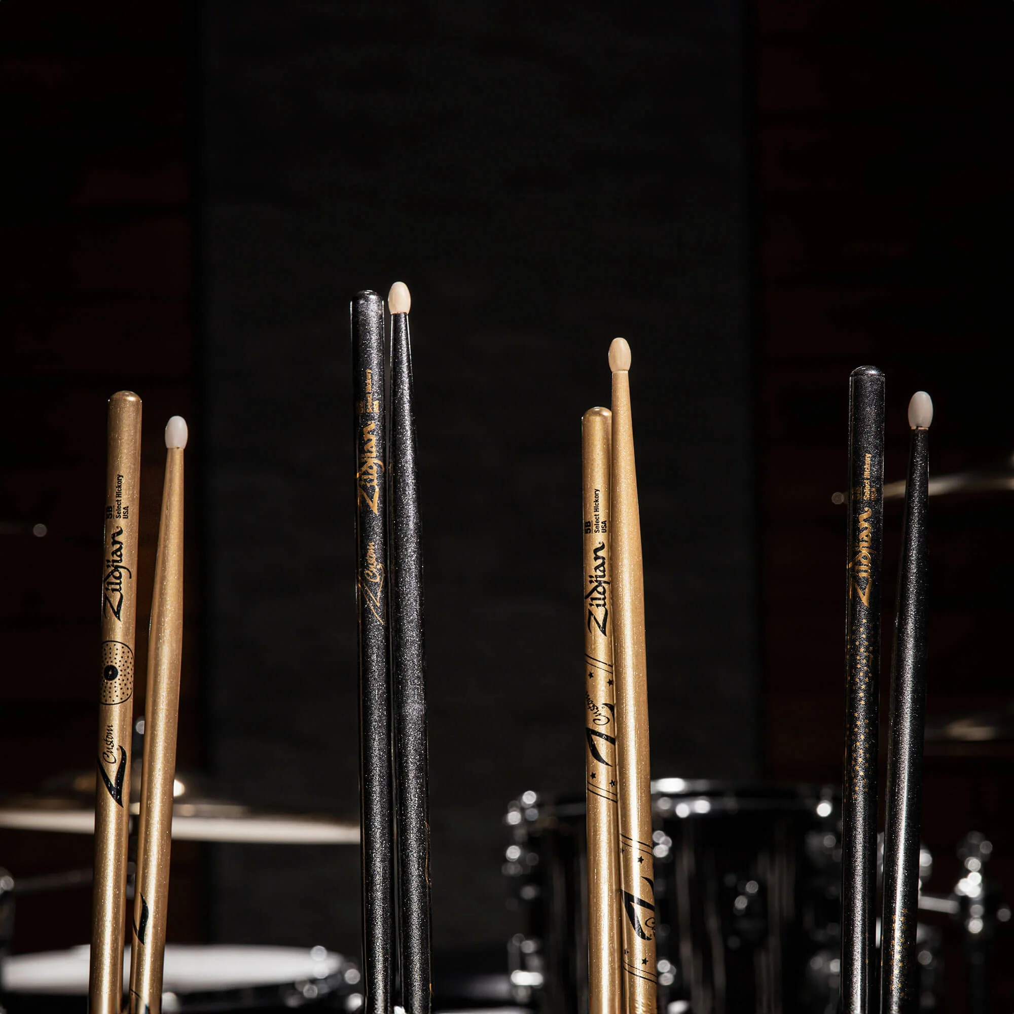Z Custom LE Drumstick Collection ROCK Black Chroma, Wood Tip - Image 6